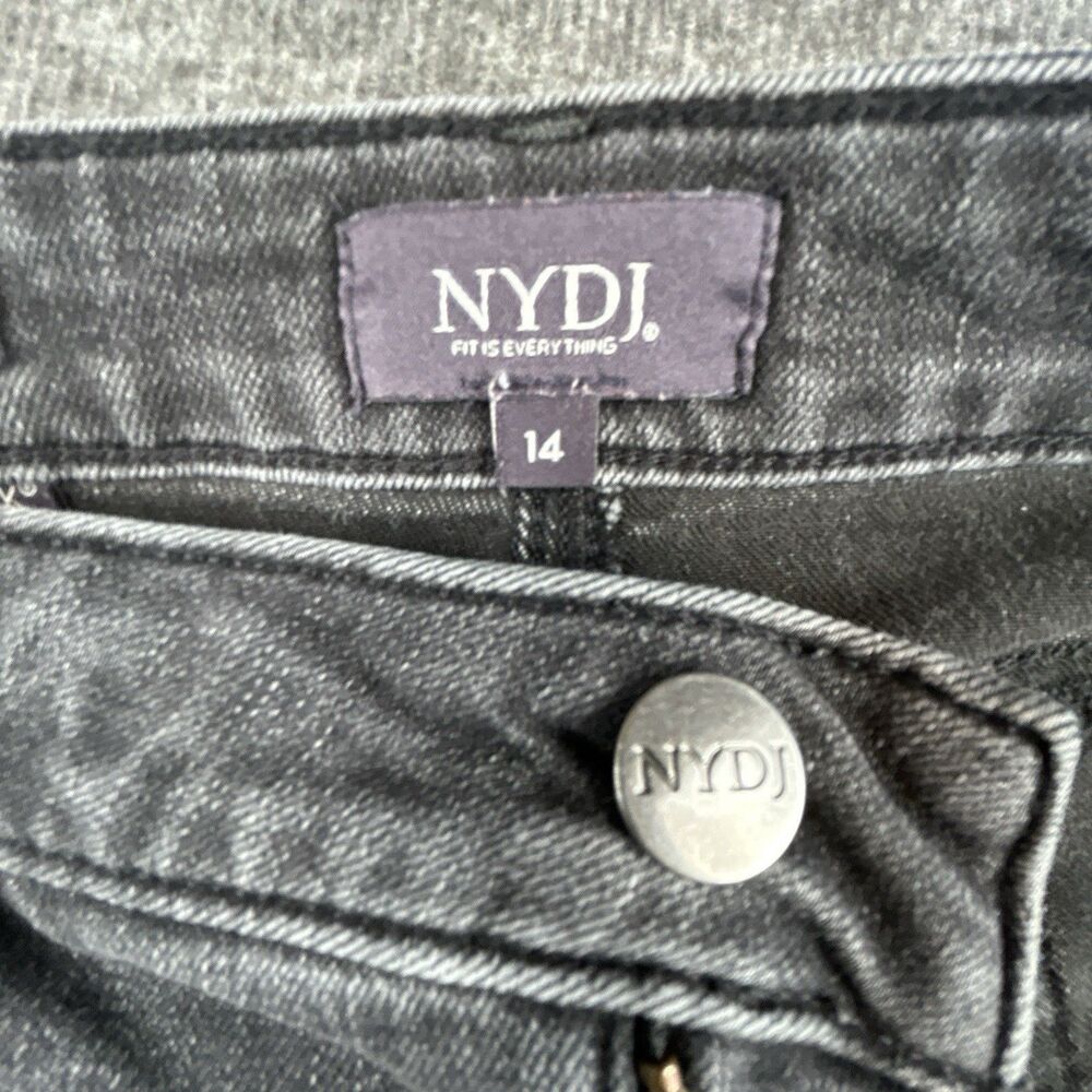 NYDJ Alina Legging Jeans Womens Size 14 34x27 Black Stretch Lift Tuck Mid-Rise - Picture 3 of 11